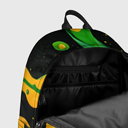 Рюкзак Зелено-желтая краска на черном, цвет: 3D-принт — фото 2