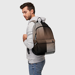 Рюкзак Чёрно-коричневый текстурный градиент пополам, цвет: 3D-принт — фото 2