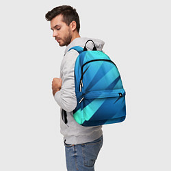Рюкзак Сине-голубой абстрактные полосы, цвет: 3D-принт — фото 2