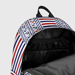 Рюкзак Полосатый морской орнамент с якорями, цвет: 3D-принт — фото 2