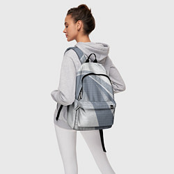 Рюкзак Светлый серо-голубой текстурированный с полосой, цвет: 3D-принт — фото 2