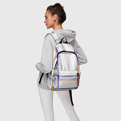 Рюкзак Neon white orange light blue, цвет: 3D-принт — фото 2