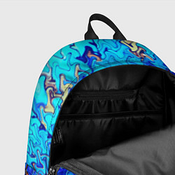Рюкзак Сине-голубой стекающая абстракция, цвет: 3D-принт — фото 2