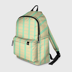Рюкзак Color beige cage blue stripes, цвет: 3D-принт