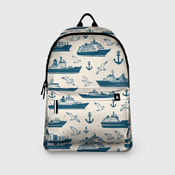 Рюкзак Морской паттерн из чаек, якорей и кораблей, цвет: 3D-принт — фото 2