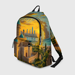Рюкзак Баку сплетение эпох на закате, цвет: 3D-принт