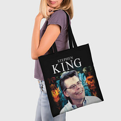 Сумка-шопер Стивен Кинг - Король ужасов, цвет: 3D-принт — фото 2