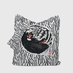 Сумка-шопер Yin Yang Tigers, цвет: 3D-принт
