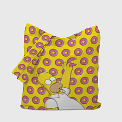 Сумка-шопер Пончики Гомера Симпсона, цвет: 3D-принт