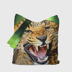 Сумка-шопер Свирепый леопард, цвет: 3D-принт