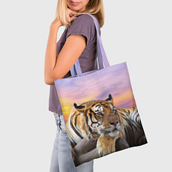 Сумка-шопер Тигр на закате, цвет: 3D-принт — фото 2