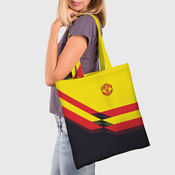Сумка-шопер Man United FC: Yellow style, цвет: 3D-принт — фото 2