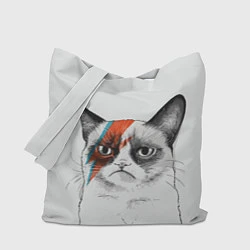 Сумка-шопер David Bowie: Grumpy cat, цвет: 3D-принт