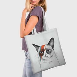 Сумка-шопер David Bowie: Grumpy cat, цвет: 3D-принт — фото 2