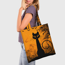 Сумка-шопер Halloween Cat, цвет: 3D-принт — фото 2