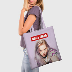 Сумка-шопер Billie Eilish: Bored, цвет: 3D-принт — фото 2