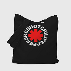 Сумка-шопер Red Hot chili peppers logo on black, цвет: 3D-принт