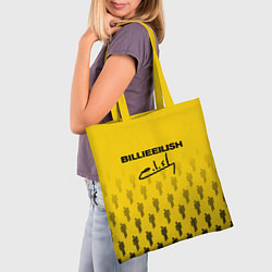 Сумка-шопер Billie Eilish: Yellow Autograph, цвет: 3D-принт — фото 2