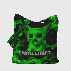 Сумка-шопер MINECRAFT CREEPER CAT, цвет: 3D-принт