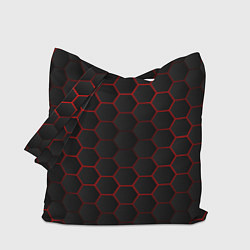 Сумка-шопер 3D black & red, цвет: 3D-принт