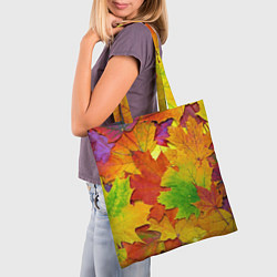 Сумка-шопер Осенние листья, цвет: 3D-принт — фото 2