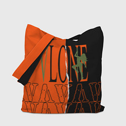 Сумка-шопер V lone orange dark logo, цвет: 3D-принт