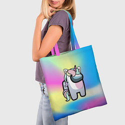 Сумка-шопер Among Us Unicorn, цвет: 3D-принт — фото 2