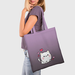 Сумка-шопер Влюбленный котенок, цвет: 3D-принт — фото 2