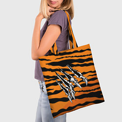 Сумка-шопер След от когтей тигра, цвет: 3D-принт — фото 2