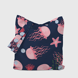 Сумка-шопер Розовые медузы, цвет: 3D-принт