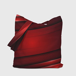 Сумка-шопер 3D red Абстрактные линии, цвет: 3D-принт