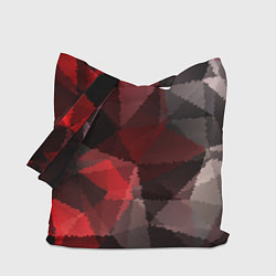 Сумка-шопер Серо-красная абстракция, цвет: 3D-принт