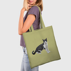 Сумка-шопер Смотрящая кошка, цвет: 3D-принт — фото 2