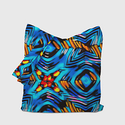 Сумка-шопер Желто-синий абстрактный узор, цвет: 3D-принт