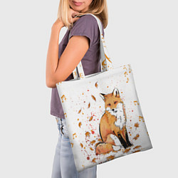 Сумка-шопер ЛИСА В ЛИСТЬЯХ ОСЕННЕЕ НАСТРОЕНИЕ FOX IN THE FORES, цвет: 3D-принт — фото 2