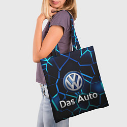 Сумка-шопер Volkswagen слоган Das Auto, цвет: 3D-принт — фото 2
