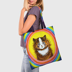 Сумка-шопер Радужный кот Луиса Уэйна, цвет: 3D-принт — фото 2