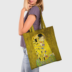 Сумка-шопер Влюблённые поцелуй художник Климт, цвет: 3D-принт — фото 2