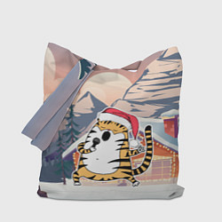 Сумка-шопер Тигр поет песни в караоке, цвет: 3D-принт