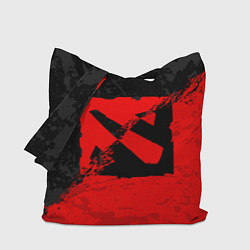 Сумка-шопер DOTA 2 RED BLACK LOGO, БРЫЗГИ КРАСОК, цвет: 3D-принт