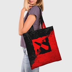 Сумка-шопер DOTA 2 RED BLACK LOGO, БРЫЗГИ КРАСОК, цвет: 3D-принт — фото 2