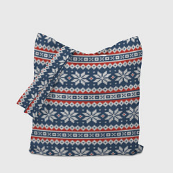 Сумка-шопер Knitted Christmas Pattern, цвет: 3D-принт