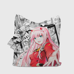 Сумка-шопер Zero Two Зеро ту на манге фрейм, цвет: 3D-принт