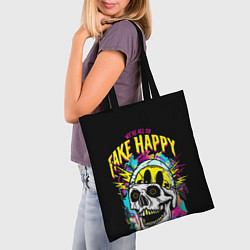Сумка-шопер Fake Happy Фальшивое счастье, цвет: 3D-принт — фото 2