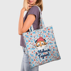 Сумка-шопер Новый год 2022 С Новым Годом!, цвет: 3D-принт — фото 2