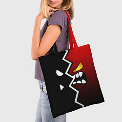 Сумка-шопер Geometry Dash: Black x Red, цвет: 3D-принт — фото 2