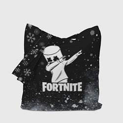 Сумка-шопер НОВОГОДНИЙ FORTNITE MARSHMELLO, цвет: 3D-принт