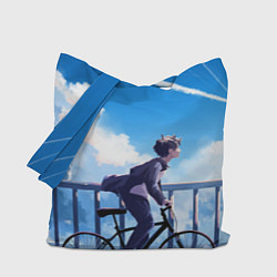 Сумка-шопер ПАРЕНЬ НА ВЕЛОСИПЕДЕ, цвет: 3D-принт
