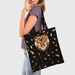 Сумка-шопер Кусочки Тигра, цвет: 3D-принт — фото 2