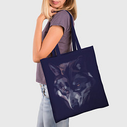 Сумка-шопер Одинокий волк в ожидании, цвет: 3D-принт — фото 2